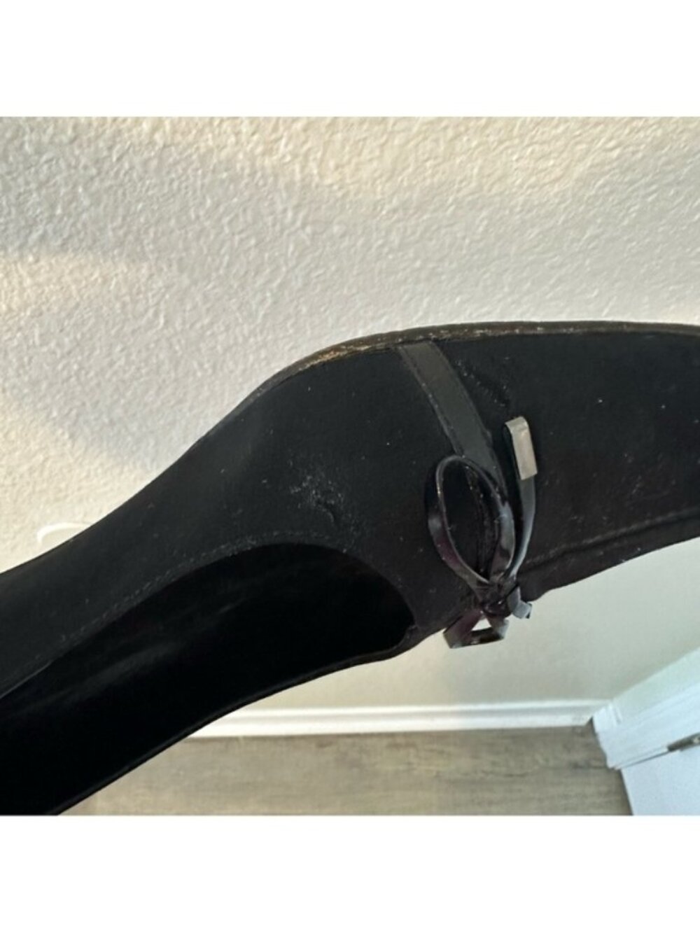 VANELI Vintage Black Bow Detail Women’s Kitten Heel Pumps - Picture 10 of 11